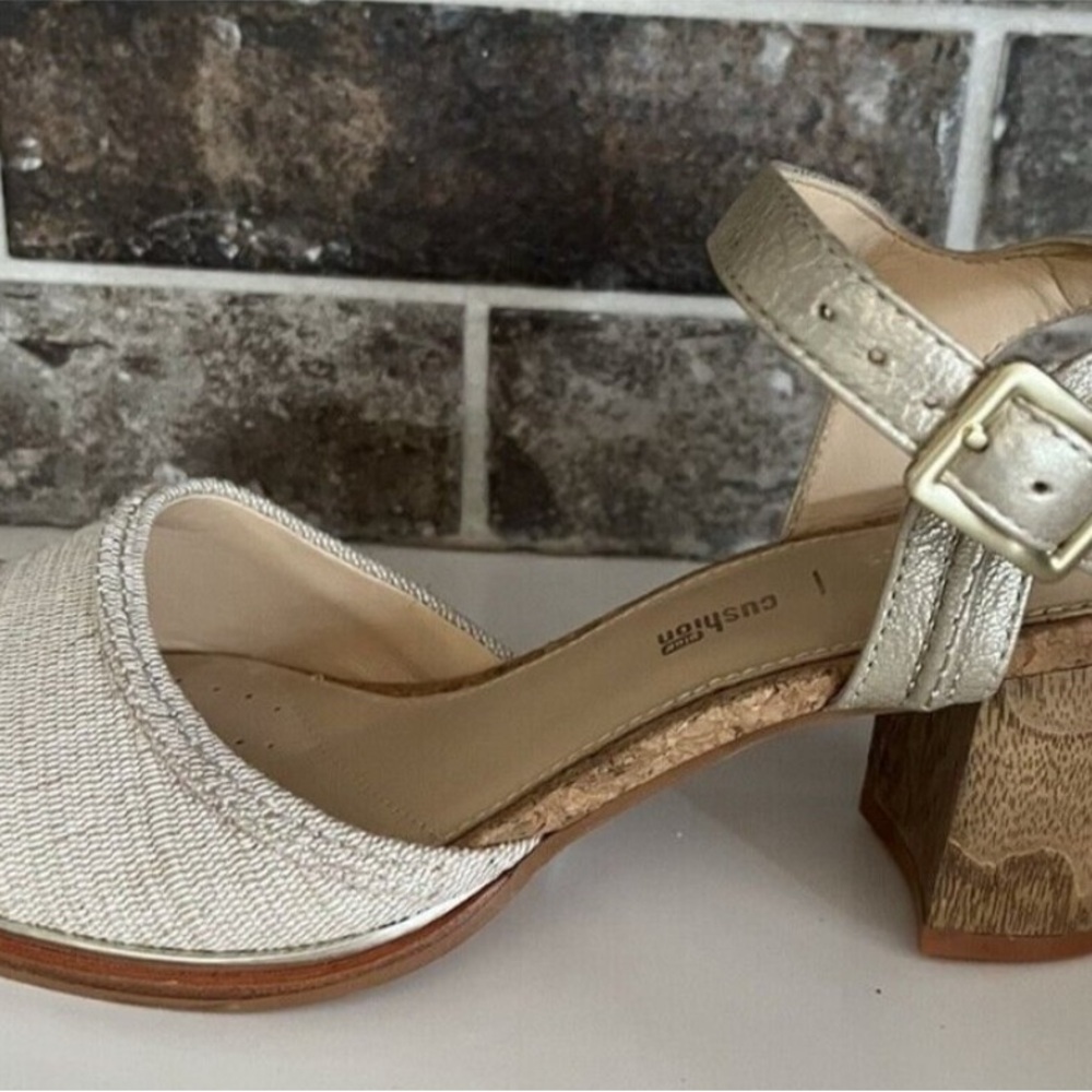 Clarks Tan and Gold Sandals for Comfort and Style